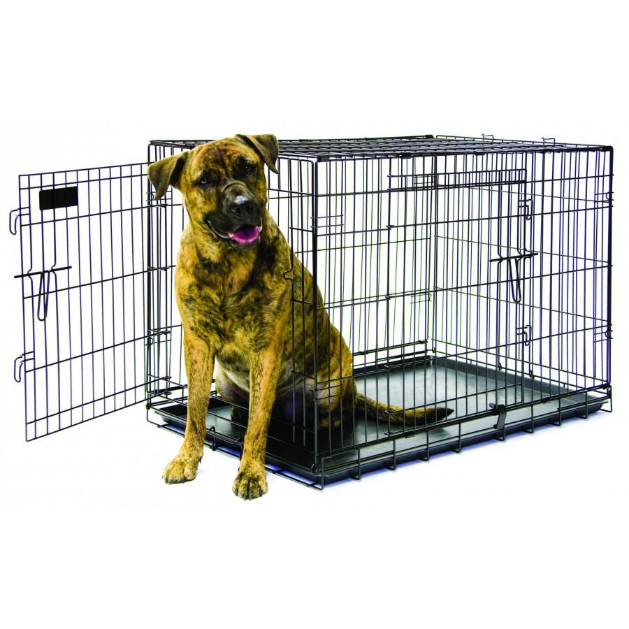 TUFF Crate with Divider for Dogs, Black, 42 x 28 x 31-in