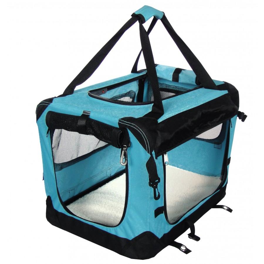TUFF Deluxe Soft Dog Crate, Sky Blue, Large