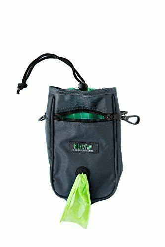 Mighty Paw Treat Pouch Grey with travel strap