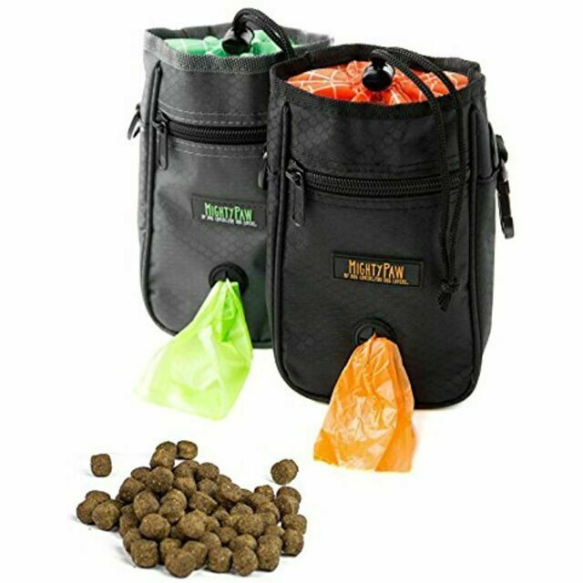 Mighty Paw Treat Pouch Black with travel strap