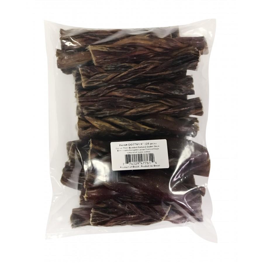Bullsters Gullet Braid Sticks Dog Treats, 6-in
