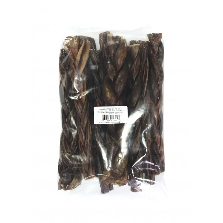 Bullsters Gullet Braid Sticks Dog Treats, 12-in