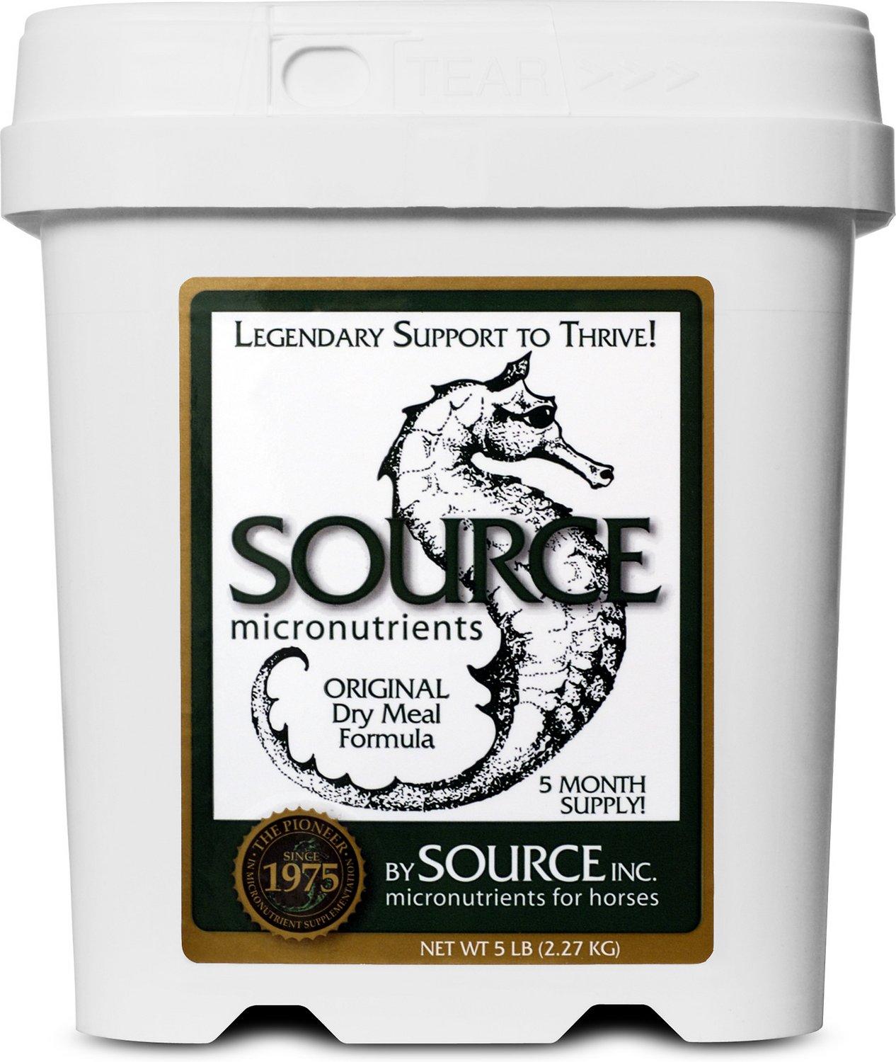 SOURCE Original Dry Meal Formula Skin, Coat & Hoof Care Powder Horse Supplement, 5-lb bucket