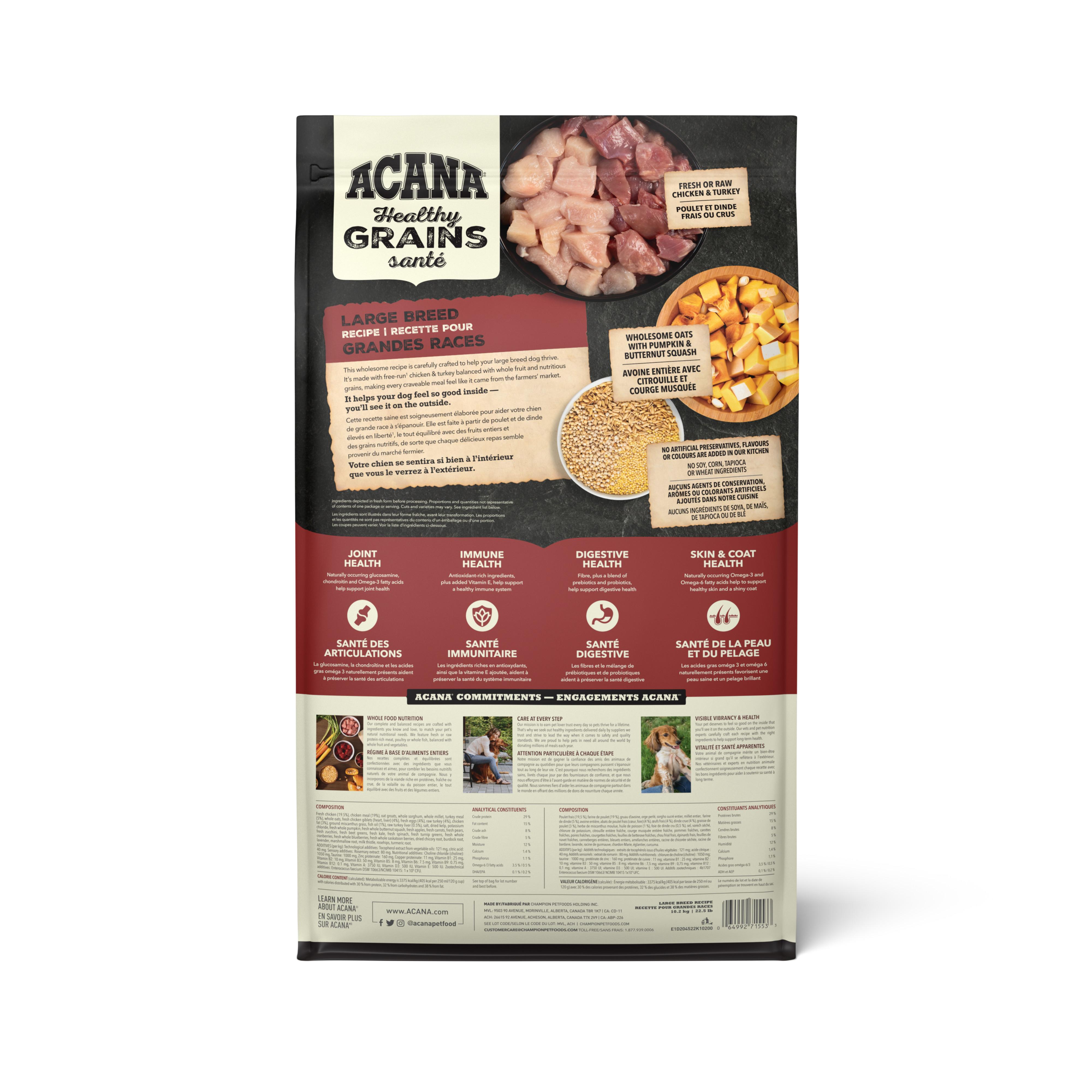 ACANA Healthy Grains Large Breed Dry Dog Food, 10.2kg Waterloo