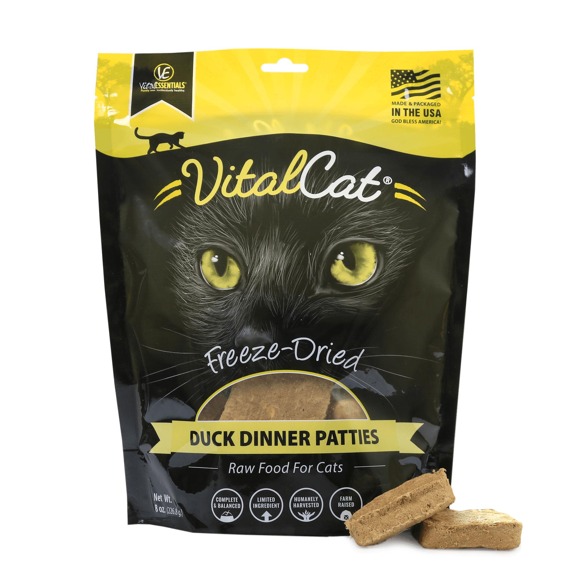 Vital Essentials Vital Cat Duck Mini Patties Raw Freeze-Dried Cat Food (**)