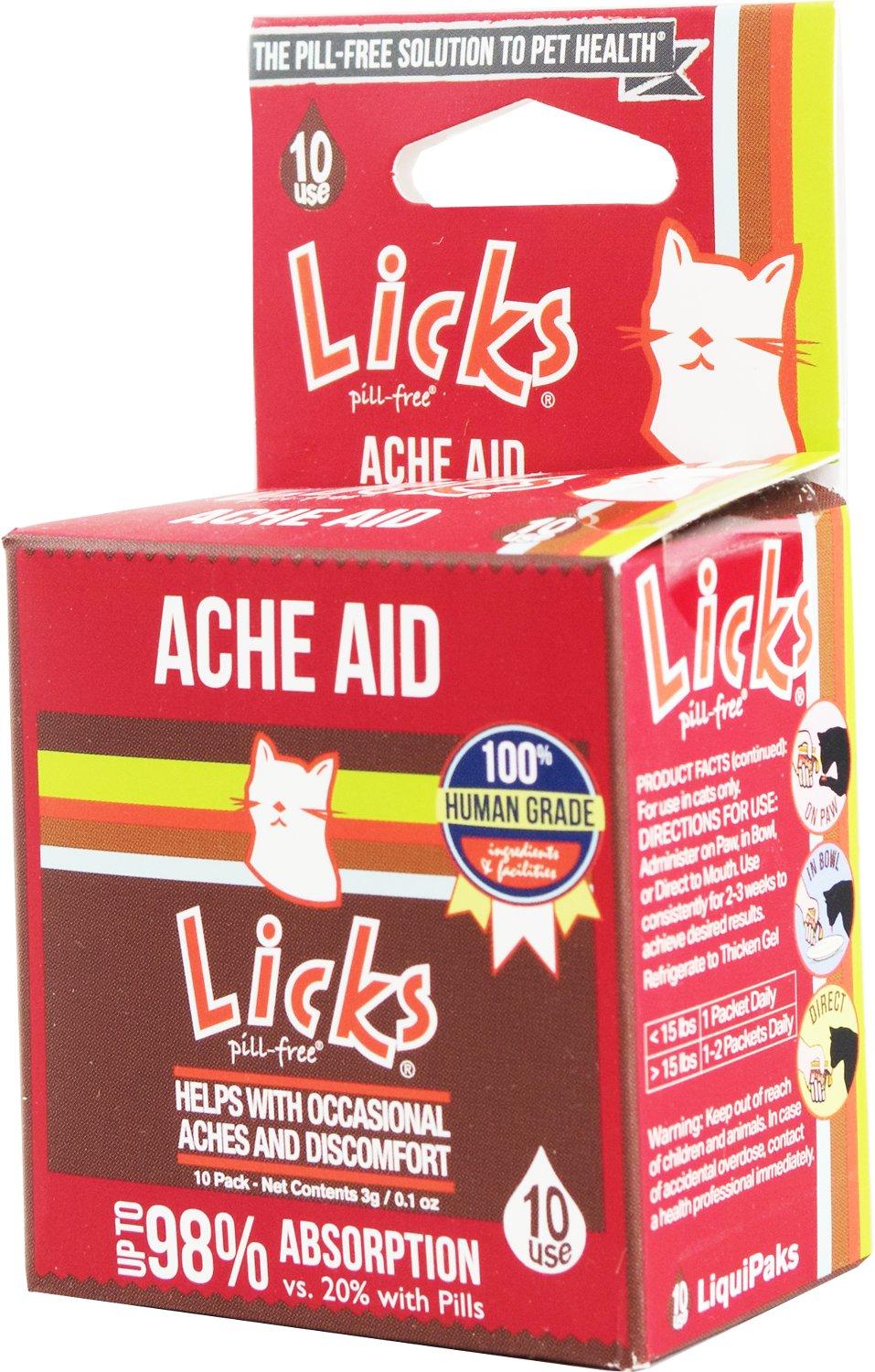 Licks Pill-Free Ache Aid Cat Supplement, 10-count