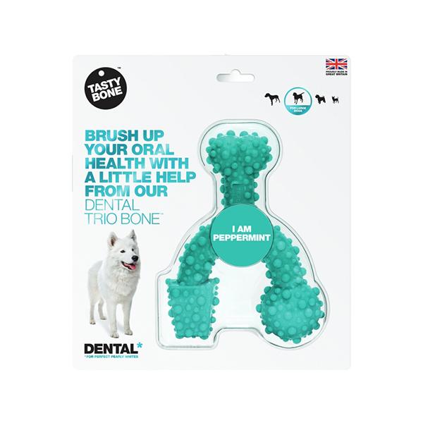 Tasty Bone Dental Trio Bone Peppermnt Dog Toy, Large