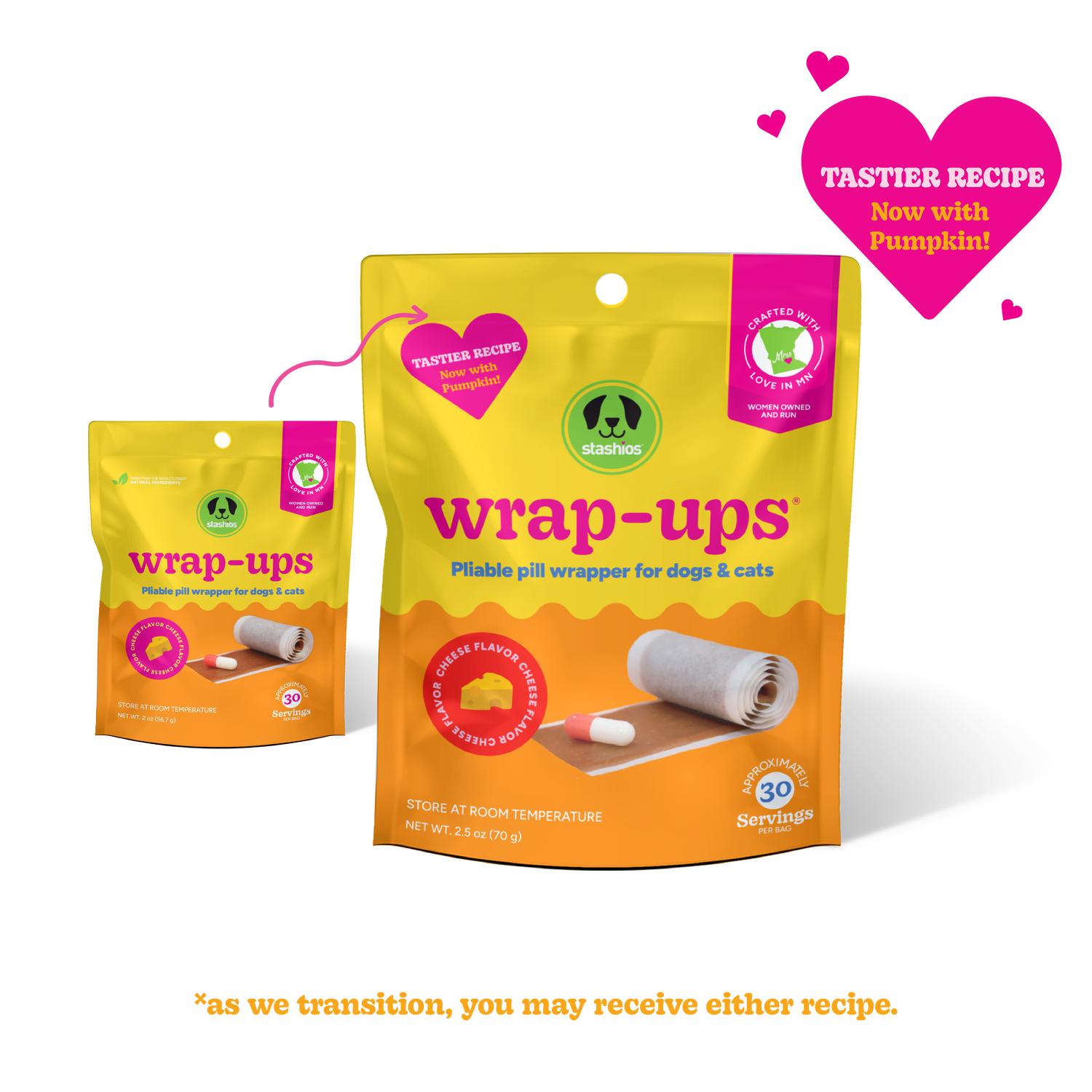 Stashios Wrap-Ups Cheese Flavored Dog & Cat Treats, 2.1-oz