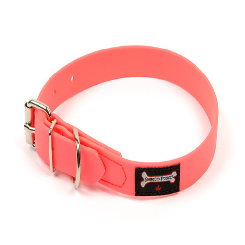 Smoochy Poochy Polyvinyl Waterproof Dog Collar, Hot Pink