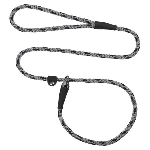 Mendota Pet Small Slip Checkered Dog Leash, Black Ice Silver, 3/8-in x 6-ft
