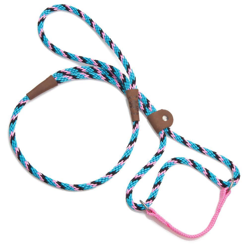 Mendota Pet Small Martingale Slip Walker Dog Collar & Leash, TriColor Starbright, 3/8-in x 6-ft