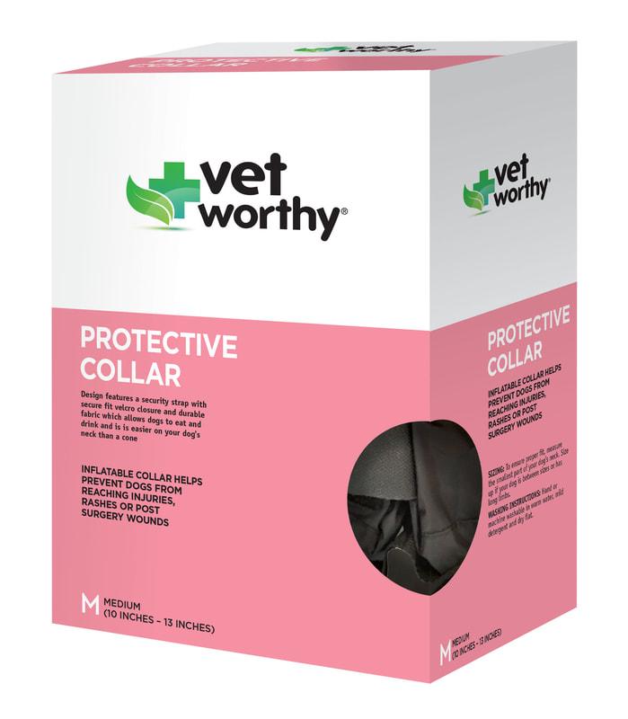 Vet Worthy Inflatable Soft Protective Dog Collar, Medium