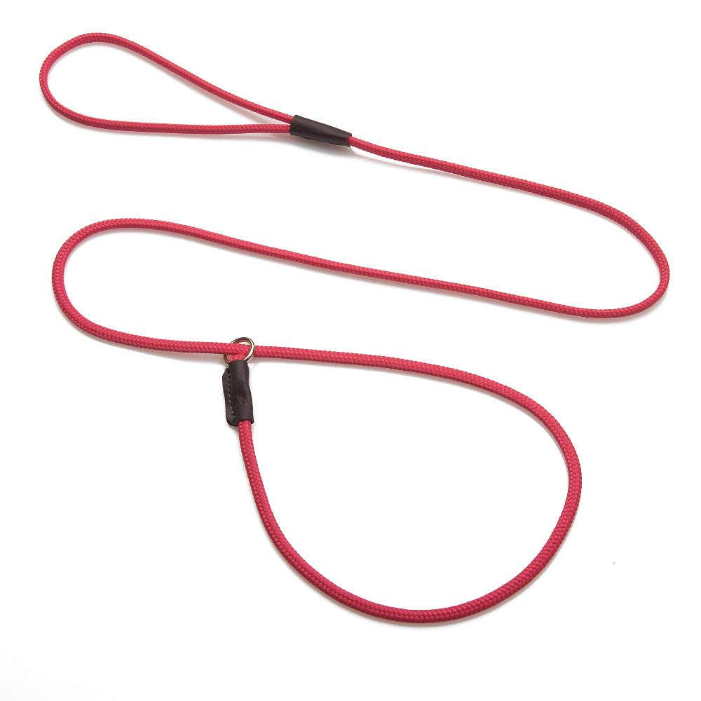 Mendota Pet British Show Slip Dog Leash, Red, 1/8-in x 54-in