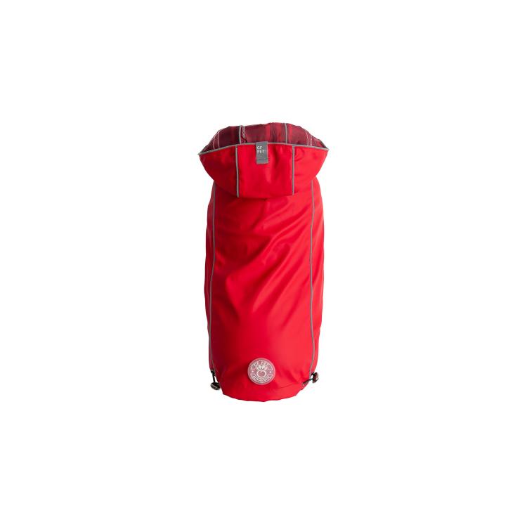 GF Pet Elastofit Reversible Dog Raincoat, Red, Small