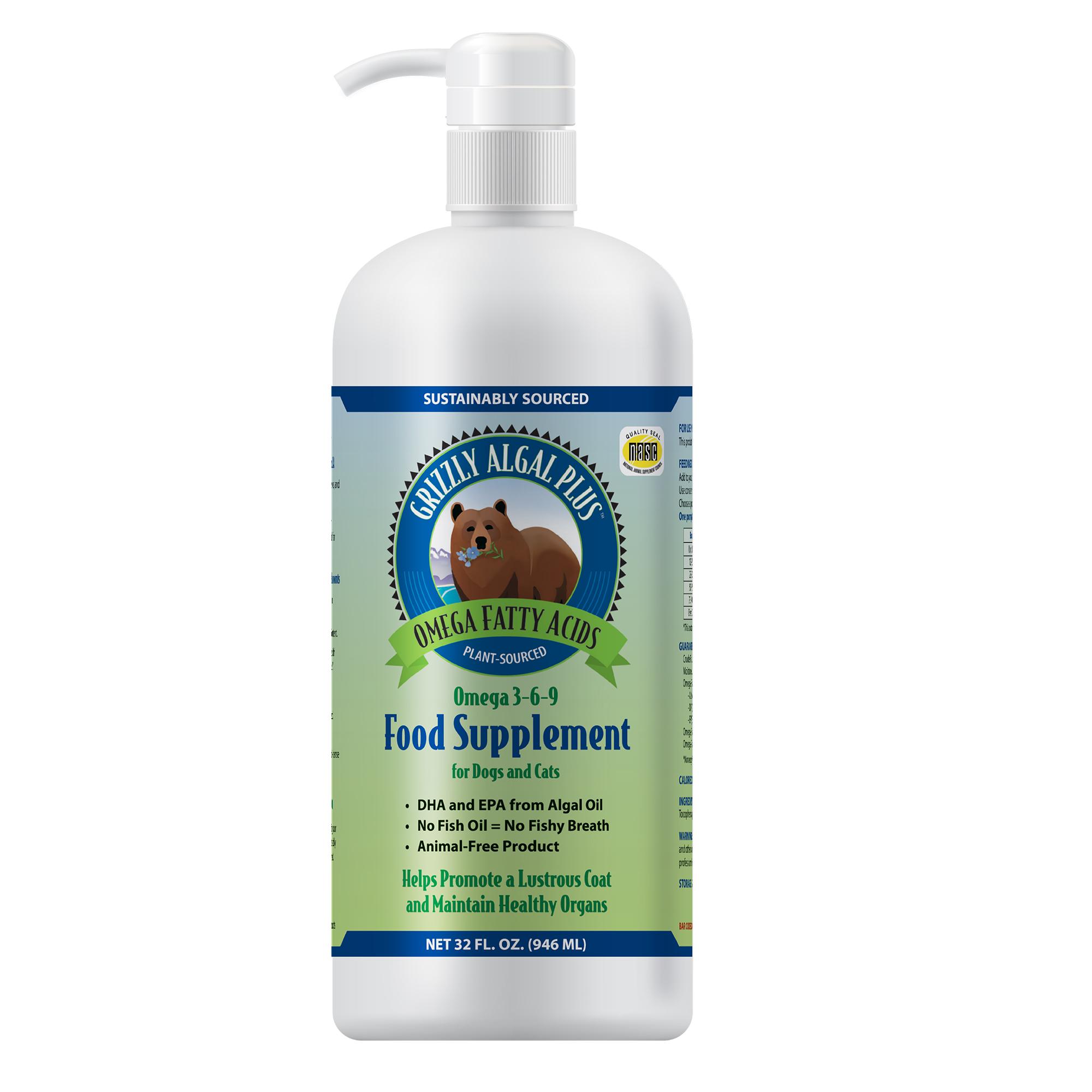 Grizzly Algal Plus Food Supplement for Dogs & Cats, 32-oz