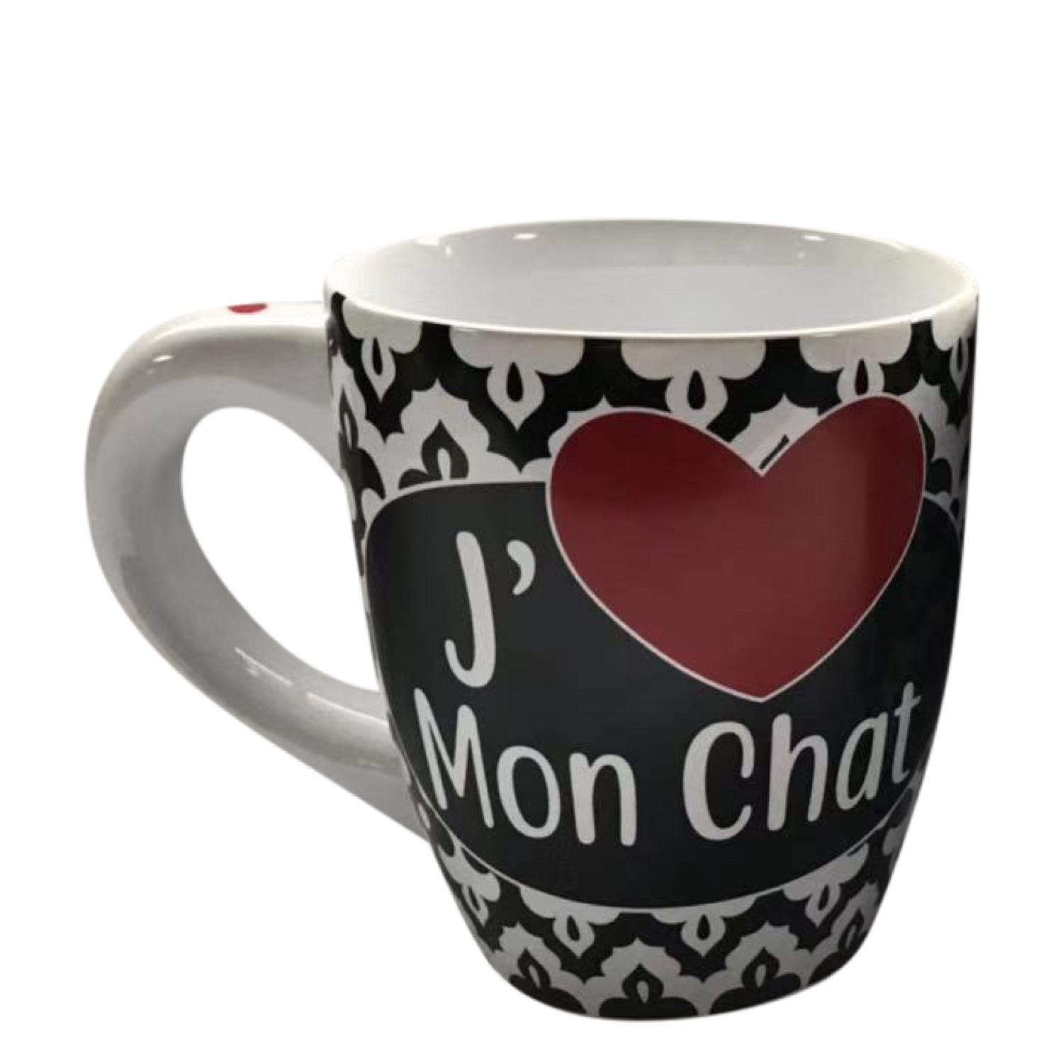 PetRageous J'Aime Mon Chat Jumbo Mug