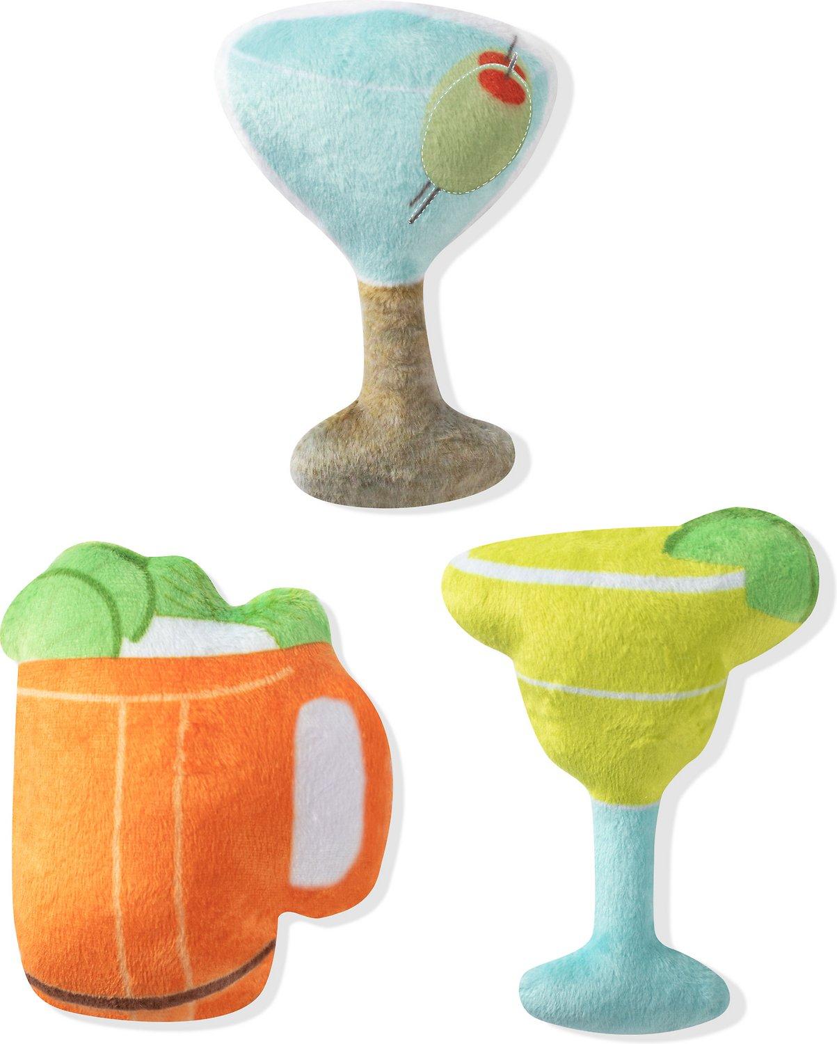 Pet Shop by Fringe Studio Cocktails Dog Toy, Small, 3-pk