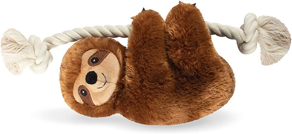 Pet Shop by Fringe Studio Sloth On A Rope Plush Dog Toy, Brown
