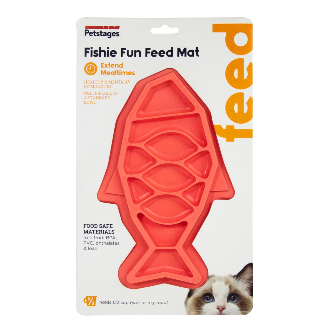 Petstages Fushie Fun Cat Slow Feeder Mat, Pink