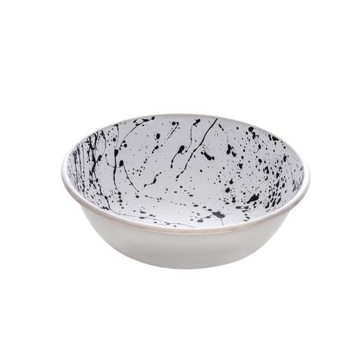 Dogit Stainless Steel Non-Skid Dog Bowl, Black/White Splash, 11.8-oz