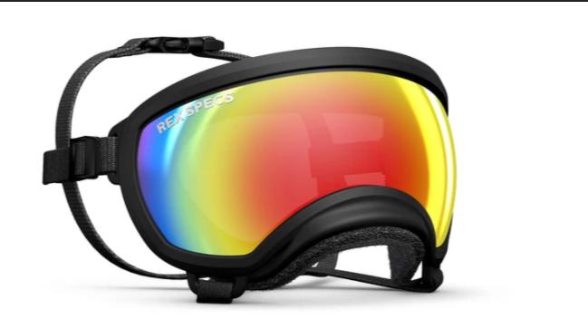 Rex Specs Red Mirror Dog Goggle, Black