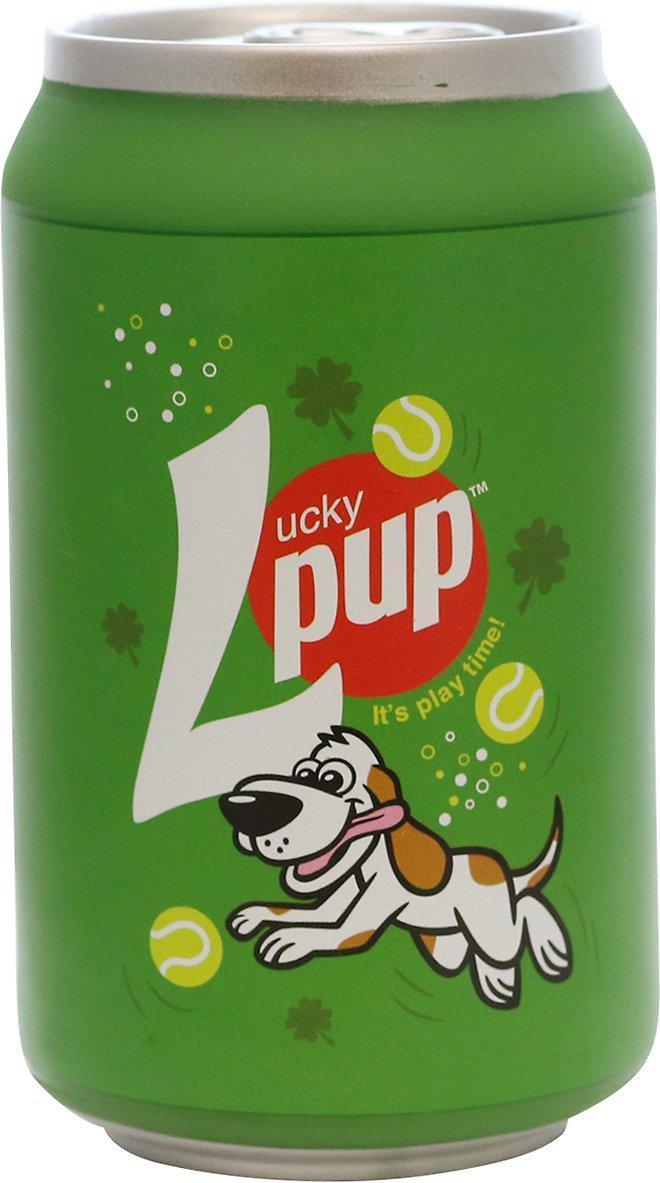 Silly Squeaker Soda Can Lucky Pup Dog Toy