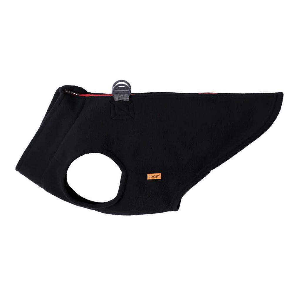 Gooby Zip Up Fleece Dog Vest, Black