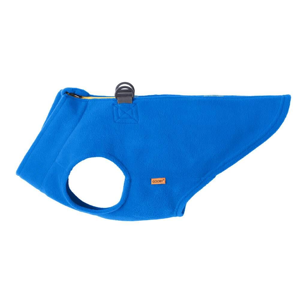 Gooby Zip Up Fleece Dog Vest, Blue, Small