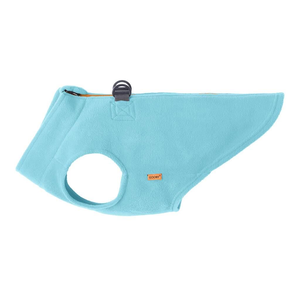 Gooby Zip Up Fleece Dog Vest, Turquoise, X-Small