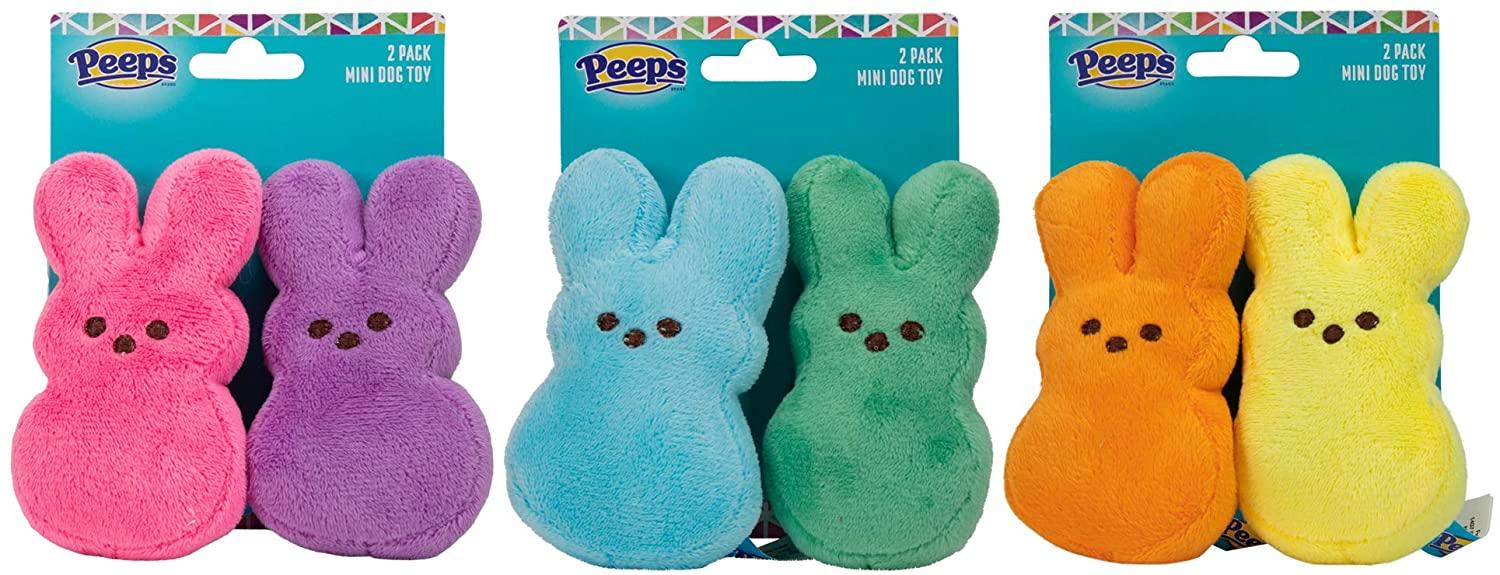 Peeps Mini Bunnies Dog Toy, Color Varies, 2-pk