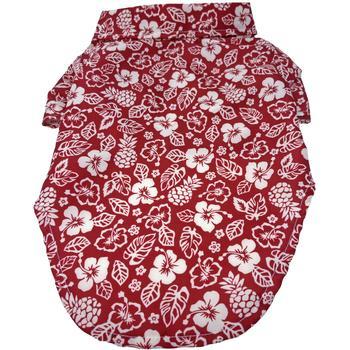 Doggie Design Hawaiian Camp Dog Shirt, Aloha Red, Small
