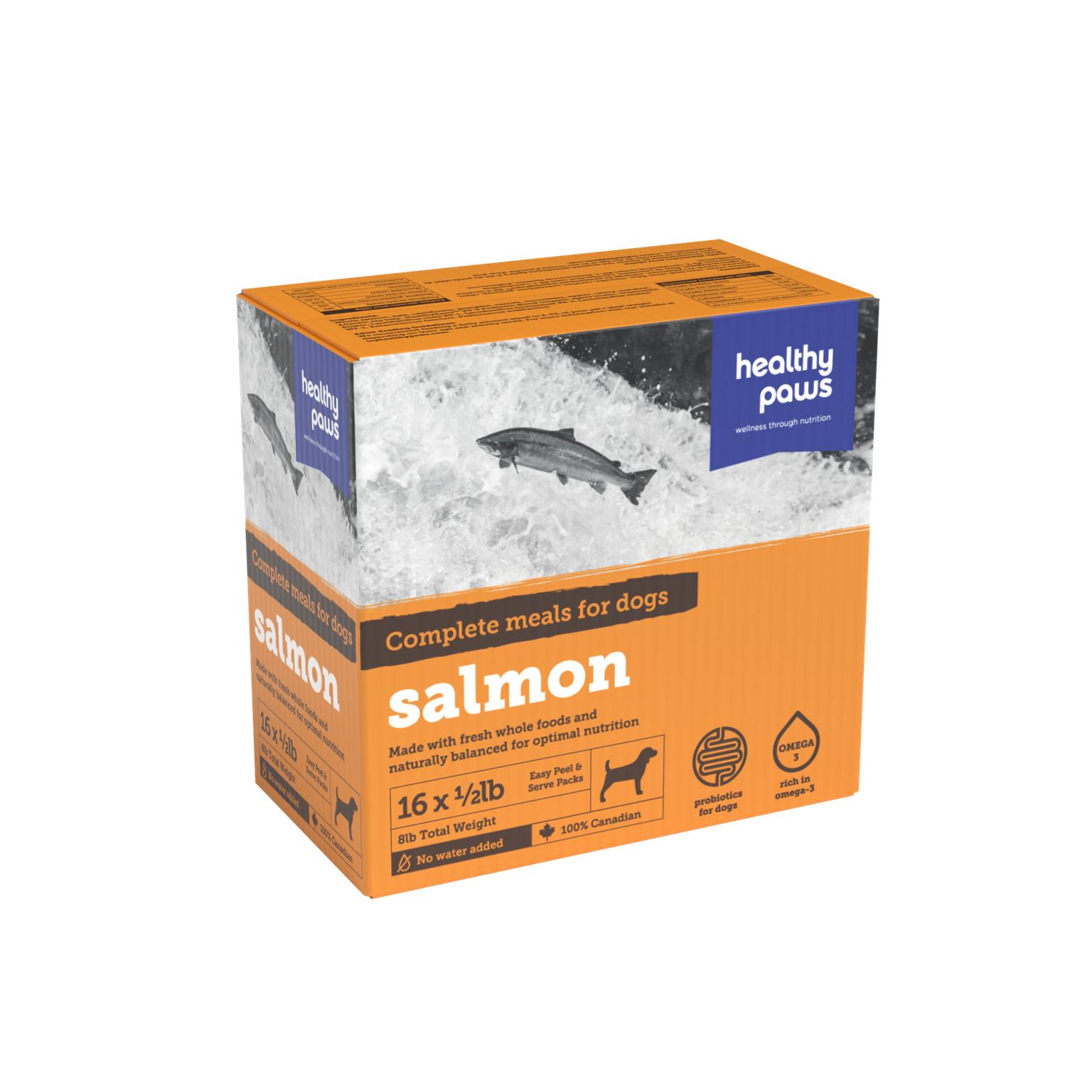 Healthy Paws Complete Dinner Salmon Raw Frozen Dog Food, 6-lb