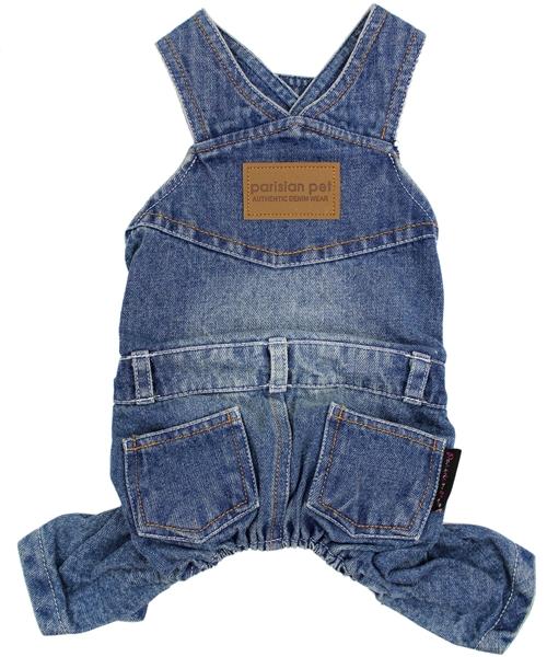 Parisian Pet Denim Dog Overalls, Small