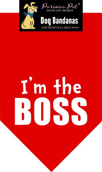 Parisian Pet I'm The Boss Dog Bandana, Small
