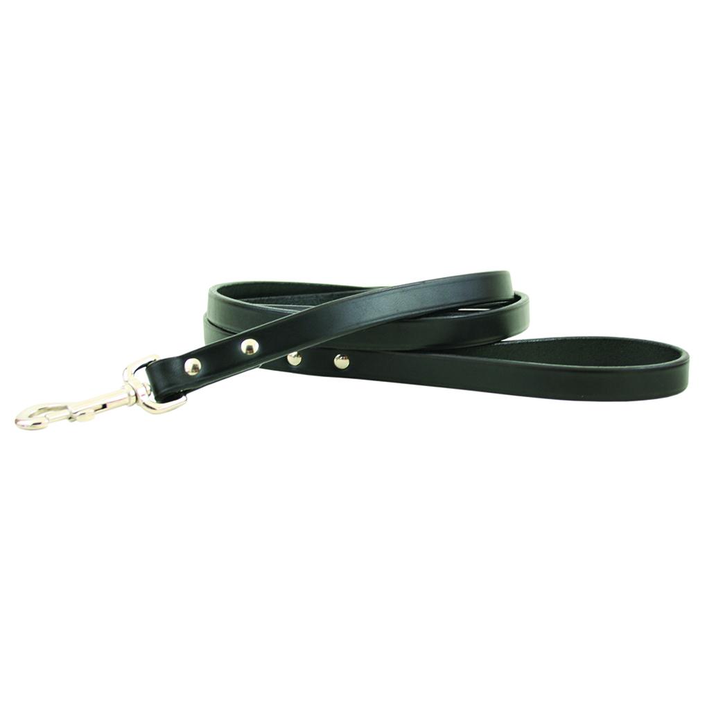 Auburn Leathercrafters Town Dog Leash, Black, 1/2-in X 4-ft