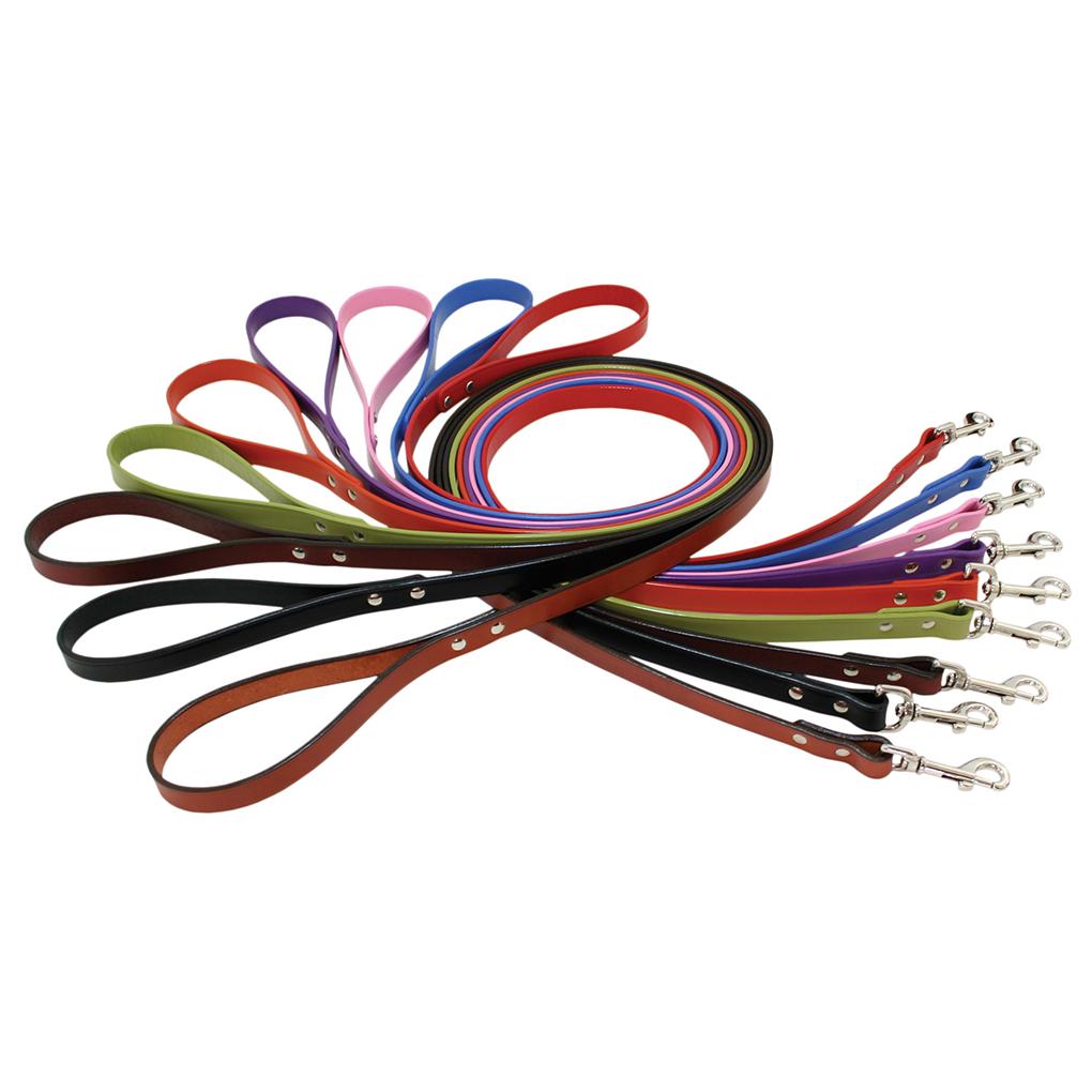 Auburn Leathercrafters Town Dog Leash, Burgundy, 1/2-in X 4-ft