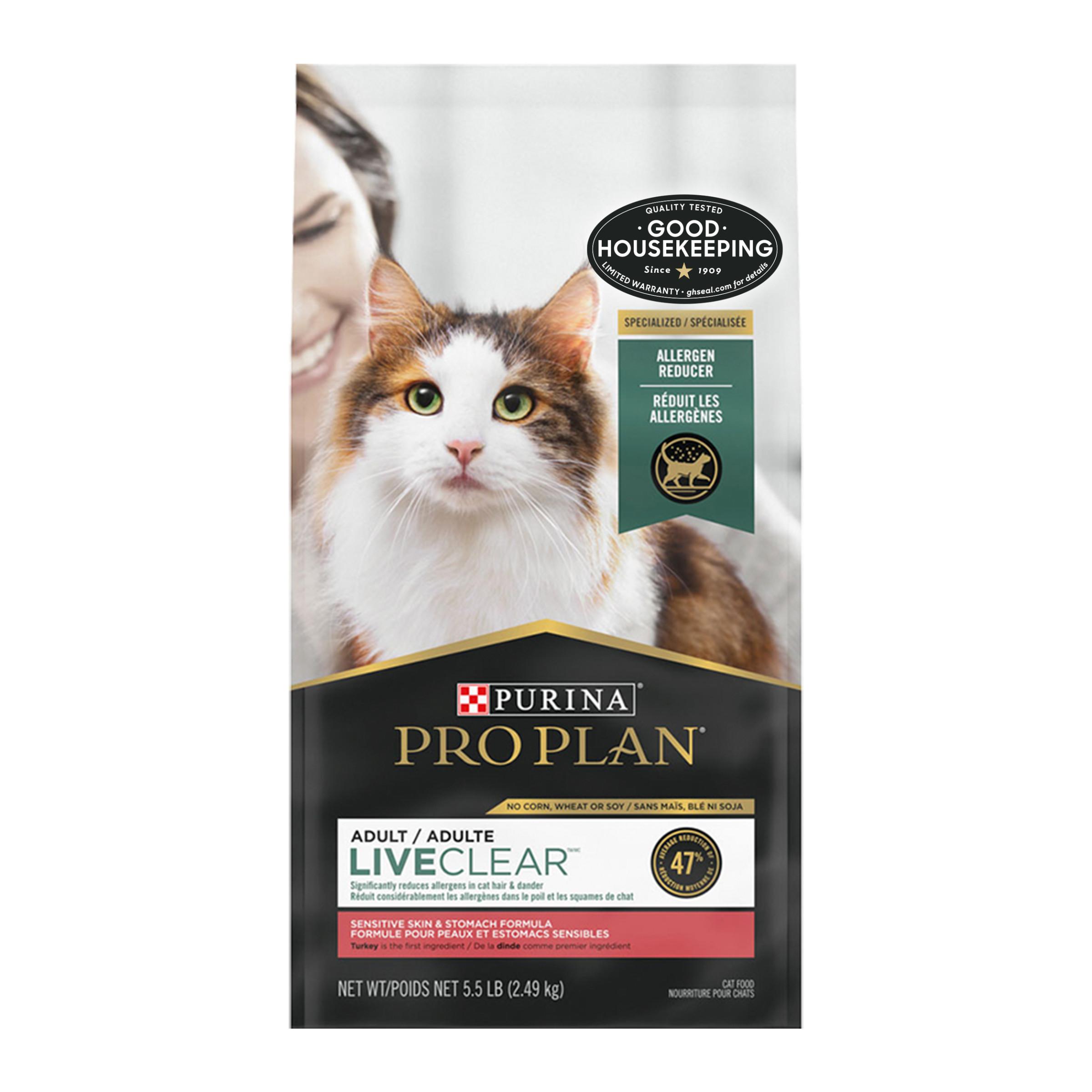Purina Pro Plan LiveClear Allergen Reducing Sensitive Skin & Stomach Turkey Adult Dry Cat Food, 5.5-lb