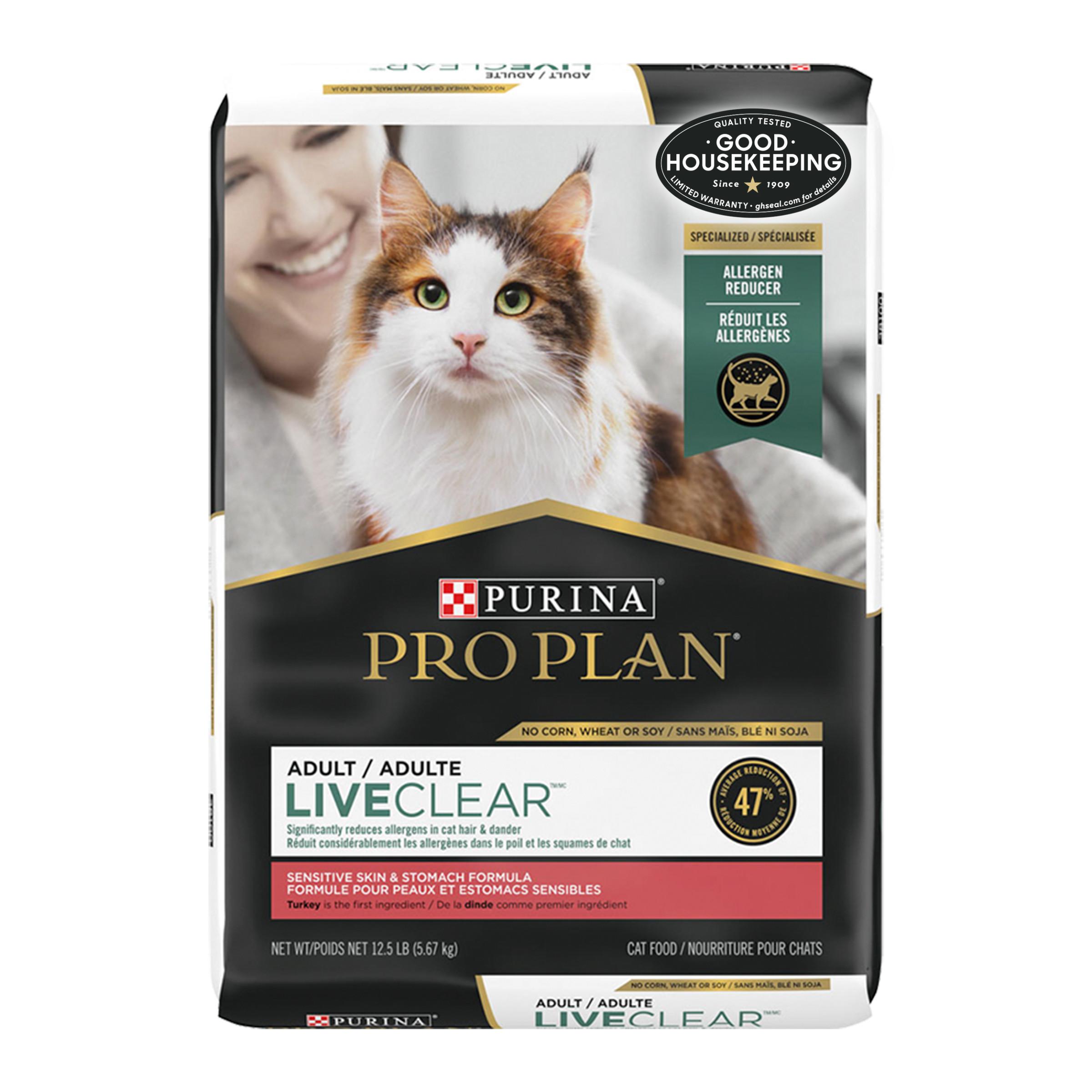 Purina Pro Plan LiveClear Allergen Reducing Sensitive Skin & Stomach Turkey Adult Dry Cat Food, 12.5-lb