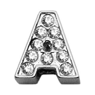 Mirage Pet Products Clear Bling Letter A Sliding Pet Collar Charms, 3/8-in
