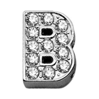 Mirage Pet Products Clear Bling Letter B Sliding Pet Collar Charms, 3/8-in