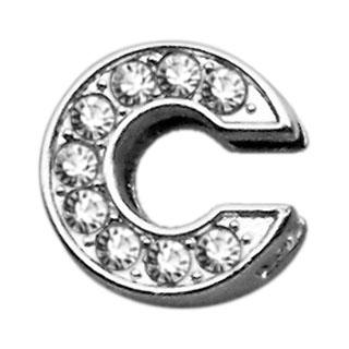 Mirage Pet Products Clear Bling Letter C Sliding Pet Collar Charms, 3/8-in
