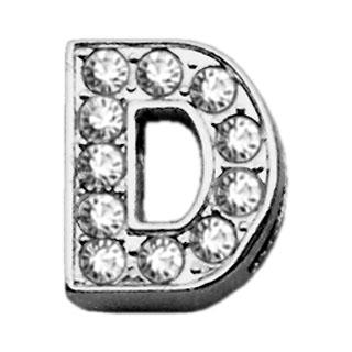 Mirage Pet Products Clear Bling Letter D Sliding Pet Collar Charms, 3/8-in
