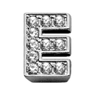 Mirage Pet Products Clear Bling Letter E Sliding Pet Collar Charms, 3/8-in