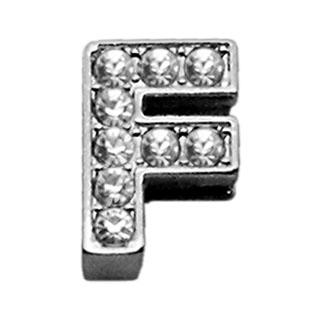 Mirage Pet Products Clear Bling Letter F Sliding Pet Collar Charms, 3/8-in