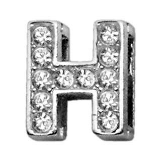 Mirage Pet Products Clear Bling Letter H Sliding Pet Collar Charms, 3/8-in