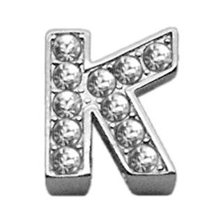 Mirage Pet Products Clear Bling Letter K Sliding Pet Collar Charms, 3/8-in