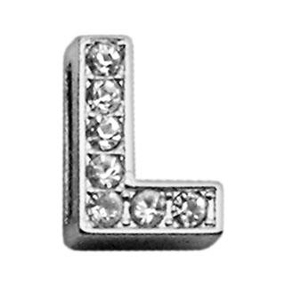 Mirage Pet Products Clear Bling Letter L Sliding Pet Collar Charms, 3/8-in