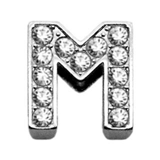 Mirage Pet Products Clear Bling Letter M Sliding Pet Collar Charms, 3/8-in