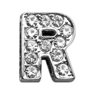 Mirage Pet Products Clear Bling Letter R Sliding Pet Collar Charms, 3/8-in