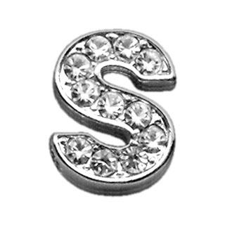 Mirage Pet Products Clear Bling Letter S Sliding Pet Collar Charms, 3/8-in